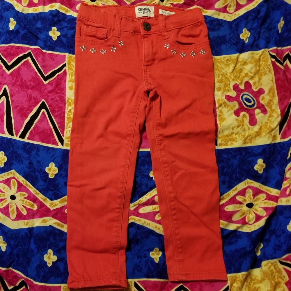 OshKosh Girls Super Skinny Red Jeans 3T Toddler